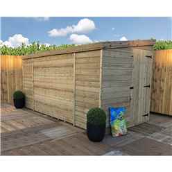 9ft X 7ft Windowless Pressure Treated Tongue & Groove Pent Shed + Side Door
