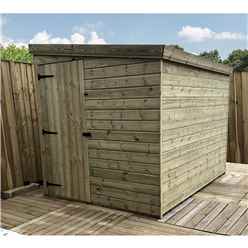 6FT x 5FT Windowless Pressure Treated Tongue & Groove Pent Shed + Side Door
