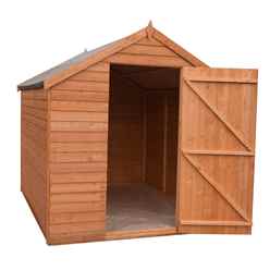 Installed - 7ft X 5ft (2.05m X 1.62m) - Super Value Overlap - Apex Wooden Shed - Windowless - Single Door - 10mm Solid Osb Floor Installation Included