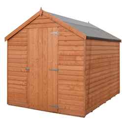 Installed - 7ft X 5ft (2.05m X 1.62m) - Super Value Overlap - Apex Wooden Shed - Windowless - Single Door - 10mm Solid Osb Floor Installation Included