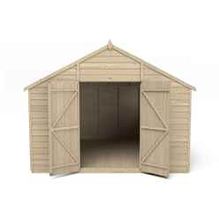 10ft X 10ft (3.04m X 3.06m) Overlap Apex Pressure Treated Shed With Double Door And 4 Windows - Modular