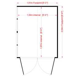 7ft x 5ft (2.04m x 1.61m) - Dip Treated Overlap - Apex Garden Shed - 4 Windows - Double Doors