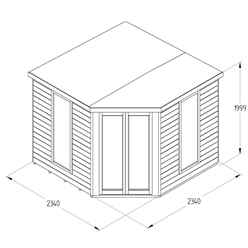Arlington Premium Tongue & Groove 8ft X 8ft Corner Summerhouse (3.46m X 2.80m) - Core (bs)