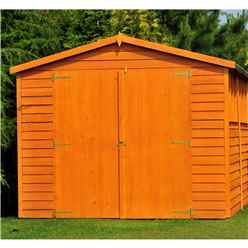 Installed - 12ft X 6ft (3.59m X 1.82m) - Dip Treated Overlap - Apex Garden Shed - 6 Windows - Double Doors - 10mm Solid Osb Floor Installation Included