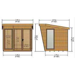 8ft X 6ft (2.99m X 1.79m) - Premier Wooden Summerhouse - 12mm T&g Walls & Floor
