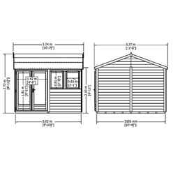 Installed 10ft X 10ft (3.02m X 3.15m) - Premier Reverse Wooden Studio Summerhouse - 2 Windows - Double Doors - 20mm T&g Walls Installation Included