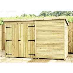 9FT x 6FT Windowless Pressure Treated Tongue & Groove Pent Shed + Double Doors