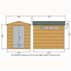 8ft X 6ft  (2.39m X 1.79m) - Tongue And Groove Security - Apex Garden Wooden Shed Workshop - Single Door - 12mm Tongue And Groove Floor And Roof