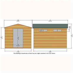 10ft X 8ft  (2.99m X 2.39m) - Tongue And Groove Security - Apex Garden Wooden Shed / Workshop - Single Door - 12mm Tongue And Groove Floor And Roof