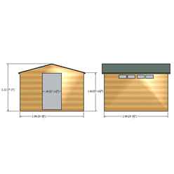 10ft X 10ft (2.99m X 2.99m) - Tongue And Groove Security - Apex Garden Wooden Shed / Workshop - High Level Windows - Single Door - 12mm Tongue And Groove Floor And Roof