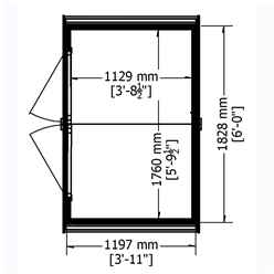 4ft x 6ft  (1.12m x 1.76m) -  Dip Treated Overlap - Apex Garden Shed - Windowless - Double Doors