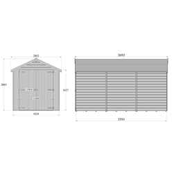 12ft x 6ft  (3.59m x 1.82m) - Dip Treated Overlap - Apex Garden Shed - Windowless - Double Doors