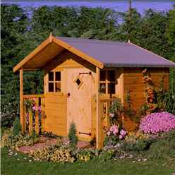 6ft x 5ft (1.79m x 1.19m) - Stowe Playhouse - 12mm Tongue & Groove - 2 Opening Windows - Single Door - Apex Roof 