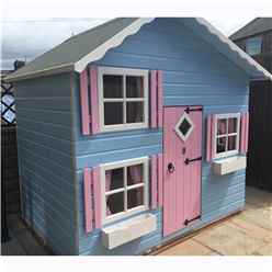 8ft x 6ft (2.40m x 1.76m) - Stowe Playhouse - 12mm Tongue & Groove - 4 Opening Windows - Single Door - Apex Roof 
