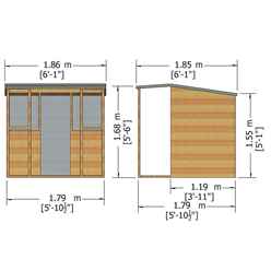 6ft x 4ft (1.79m x 1.19m) - Jail House Playhouse - 12mm Tongue and Groove - 2 Windows - Single Door - Pent Roof 