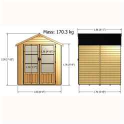 6ft x 6ft (1.76m x 1.83m) - Value Overlap Summerhouse - Double Doors - 11mm OSB Floor & Roof