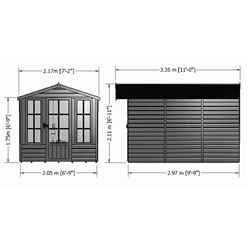 10ft x 7ft (2.97m x 2.05m) - Premier Wooden Summerhouse - Single Doors - 12mm T&G Walls - Floor - Roof