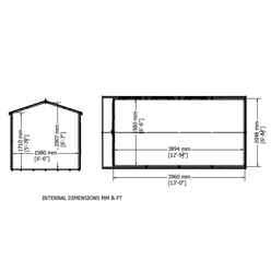 13ft x 7ft (3.96m x 2.17m) - Premier Wooden Summerhouse + Roof Overhang + Optional Veranda - 12mm T&G - Walls - Floor - Roof