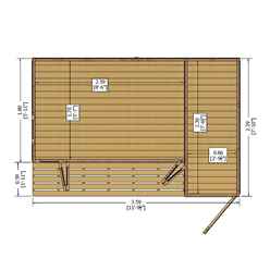 12ft X 8ft (3.59m X 2.39) - Premier Pent Wooden Summerhouse - 4 Windows - Double Doors - 12mm T&g Walls - Floor - Roof
