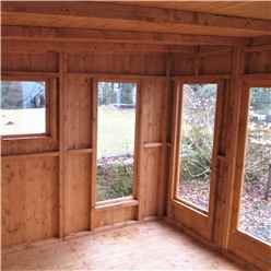 12ft x 10ft (3.59m x 2.99m) - Premier Pent Wooden Summerhouses - 6 Windows - Double Doors - 12mm T&G Walls - Extra Strength Floor 16mm T&G 