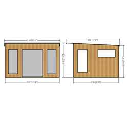 12ft x 10ft (3.59m x 2.99m) - Premier Pent Wooden Summerhouses - 6 Windows - Double Doors - 12mm T&G Walls - Extra Strength Floor 16mm T&G 