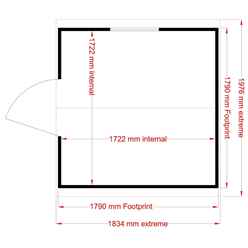6ft x 6ft (1.79m x 1.79m) - Stowe Tongue & Groove - Apex Garden Shed / Workshop - 1 Opening Window - Single Door - 12mm Tongue and Groove Floor