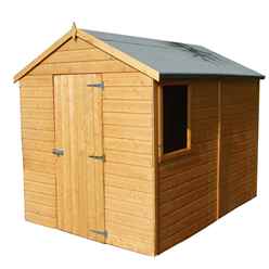 8ft x 6ft (2.38m x 1.79m) - Tongue And Groove - Apex Garden Shed / Workshop - 1 Opening Window - Single Door