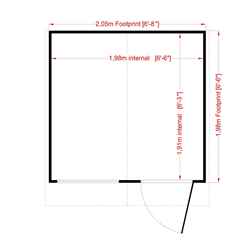7ft X 7ft (2.05m X 1.98m) - Stowe Tongue & Groove - Apex Garden Shed / Workshop - 1 Window - Single Door - 12mm Tongue And Groove Floor