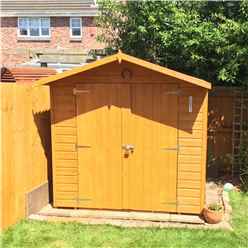 7ft x 7ft (2.05m x 2.05m) - Stowe Tongue & Groove - Apex Garden Shed / Workshop - 1 Opening Window - Double Doors - 12mm Tongue and Groove Floor