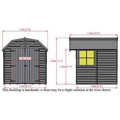 7ft x 7ft (2.05m x 1.98m) Stowe Tongue & Groove Apex Garden Shed / Barn  1 Window - Double Doors - 12mm Tongue and Groove Floor 