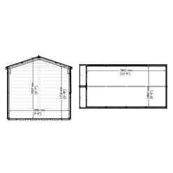 13ft X 7ft (4.05m X 2.05m) - Stowe Tongue & Groove - Apex Shed / Workshop - 3 Opening Windows - Double Doors - 12mm Tongue And Groove Floor