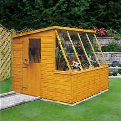 8ft X 8ft  (2.39m X 2.39m) - Tongue And Groove - Potting Shed - Opening Side Door