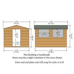 10ft X 8ft (2.99m X 2.39m) - Tongue And Groove - Wooden Apex Workshop - 12mm Tongue And Groove Floor And Roof