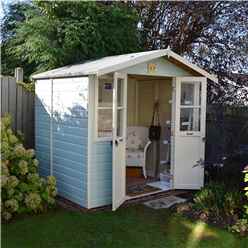 INSTALLED 7ft x 5ft (2.05m x 1.62m) - Premier Wooden Summerhouse - Central Double Doors - 12mm T&G Walls & Floor INSTALLATION INCLUDED