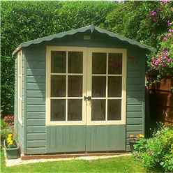 INSTALLED 7ft x 7ft (2.05m x 1.98m) - Premier Wooden Summerhouse - Double Doors - 12mm T&G Walls - Floor - Roof INSTALLATION INCLUDED