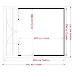 INSTALLED 7ft x 7ft (2.05m x 1.98m) - Premier Wooden Summerhouse - Double Doors - Side Windows - 12mm T&G Walls & Floor INSTALLATION INCLUDED