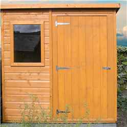 Installed - 6ft X 4ft (1.16m X 1.77m) - Tongue And Groove - Pent Garden Shed - 1 Opening Window - Single Door - 10mm Solid Osb Floor Installation Included