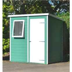 Installed - 6ft X 4ft (1.16m X 1.77m) - Tongue And Groove - Pent Garden Shed - 1 Opening Window - Single Door - 10mm Solid Osb Floor Installation Included