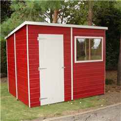 Installed - 8ft X 6ft (1.83m X 2.39m) - Tongue And Groove - Pent Garden Shed - 1 Opening Window - Single Door - 10mm Solid Osb Floor  Installation Included