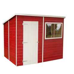 Installed - 8ft X 6ft (1.83m X 2.39m) - Tongue And Groove - Pent Garden Shed - 1 Opening Window - Single Door - 10mm Solid Osb Floor  Installation Included