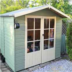 Installed 7ft X 5ft (1.55m X 2.05m) - Premier Wooden Summerhouse - Double Doors - 12mm Tongue And Groove Floor Installation Included