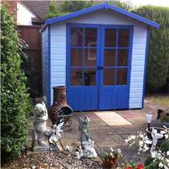 INSTALLED 7ft x 5ft (1.55m x 2.05m) - Premier Wooden Summerhouse - Double Doors - 12mm Tongue And Groove Floor INSTALLATION INCLUDED