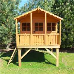 INSTALLED 6ft x 4ft (1.79m x 1.19m) - Wooden Stork Playhouse With Platform INSTALLATION INCLUDED