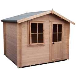 2.4m x 2.4m Premier Log Cabin With Half Glazed Single Door - Opening Window + Free Floor & Felt (19mm)