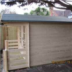 2.7m x 2.7m Premier Log Cabin With Fully Glazed Single Door + Single Window + Free Floor & Felt (19mm)