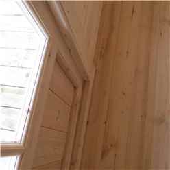 2.7m x 2.7m Premier Log Cabin With Fully Glazed Single Door + Single Window + Free Floor & Felt (19mm)