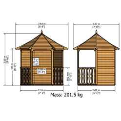 6ft x 7ft Tongue & Groove Summerhouse Arbour (12mm T&G Floor & Roof) (Pressure Treated)