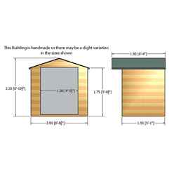 7ft x 5ft (1.98m x 1.61m) - Premier Pressure Treated Wooden Summerhouse - 12mm T&G Walls & Floor
