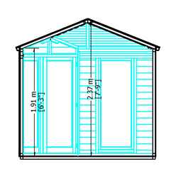 8ft x 8ft (2.5m x 2.5m) - Premier Corner Wooden Summerhouse - Double Doors - Side Windows - 12mm T&G Walls and Floor 