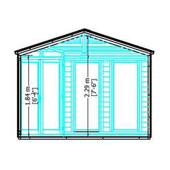 10ft x 10ft (3.16m x 3.16m) - Premier Corner Wooden Summerhouse - Double Doors - Side Windows - 12mm T&G Walls and Floor 